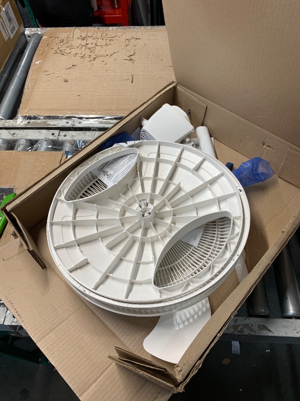 Photo 1 of (PARTS) (NOT A COMPLETE SET) (UNTESTED) Lasko 2520 16 Inch 3-Speed Quiet Adjustable Tilting Wide-Area Oscillating Standing Pedestal Fan for Bedroom, Kitchen, Home, and Office, White