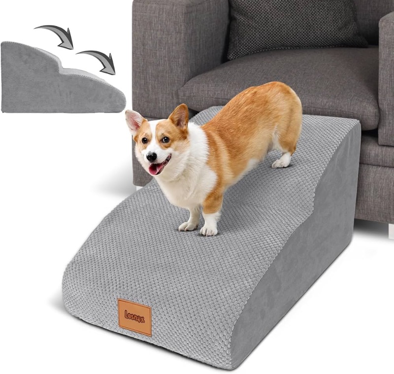 Photo 1 of 
Extended Dog Stairs, 2 Step, 30D Foam Pet Stairs with Waterproof Cover,Dog Step for Small Dogs Cats with Old/Injured, 11.8" H,Wider Step