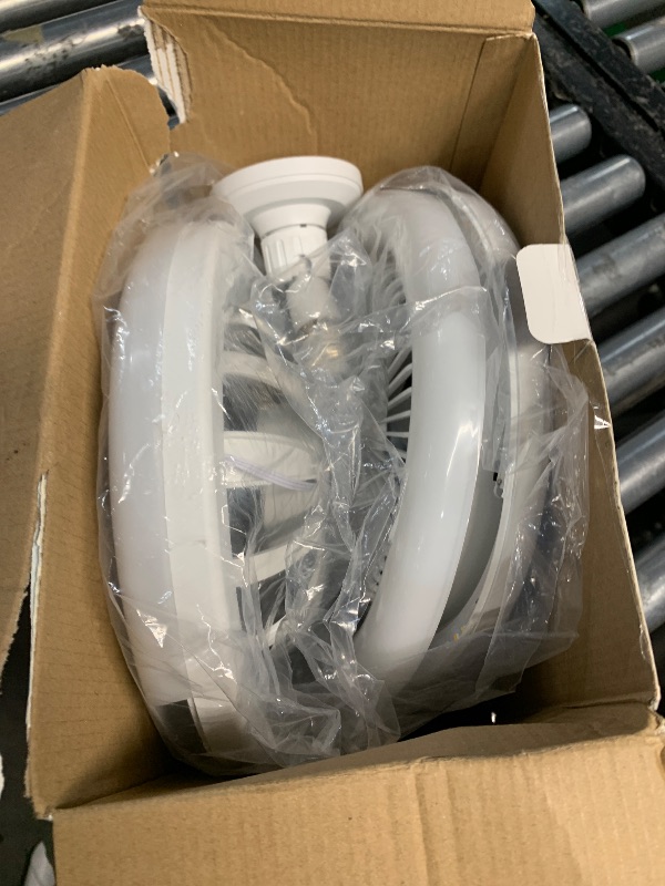 Photo 1 of ***(PARTS ONLY/ NON FUNCTIONAL)***
Socket Fan Light - 2 Pcs Socket Fan Ceiling 10" Fan With Light and Remote, E26 Base, 3 Speed Wind Adjustment, 3000-6500k Dimmable LED Light for Bedroom, Kitchen (White)