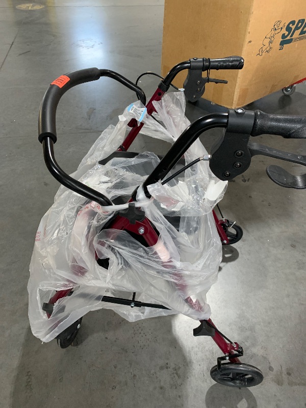 Photo 1 of (damaged) (sold for parts only) Medline Steel Rollator Walker with Seat