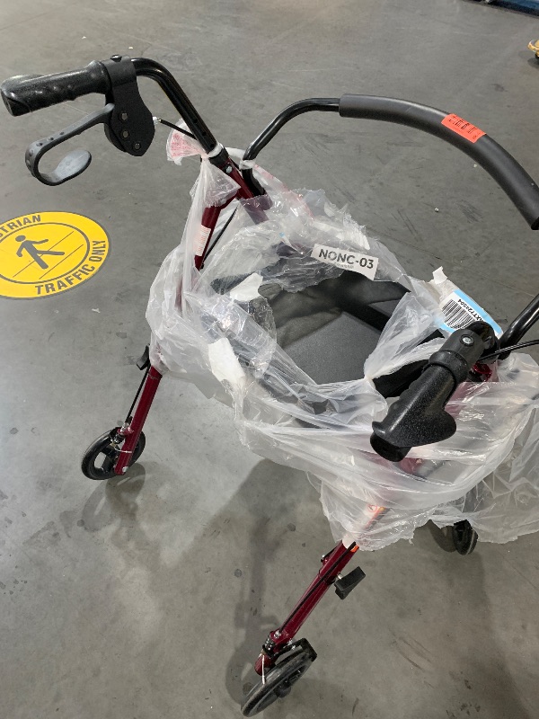 Photo 1 of (damaged) (sold for parts only) Medline Steel Rollator Walker with Seat