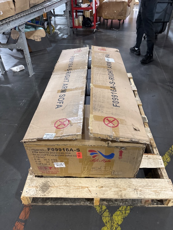 Photo 1 of **TRUCK PICKUP, PARTIAL SET, BOX 1**
**STOCK PHOTO FOR REFERENCE**
B BAIJIAWEI Power Reclining Sofa - 3 Seater Recliner Sofás, PU Leather Recliner Sofa, Home Theater Seating with Flipped Middle Backrest, Power Recliner Couch for Living Room(Brown)