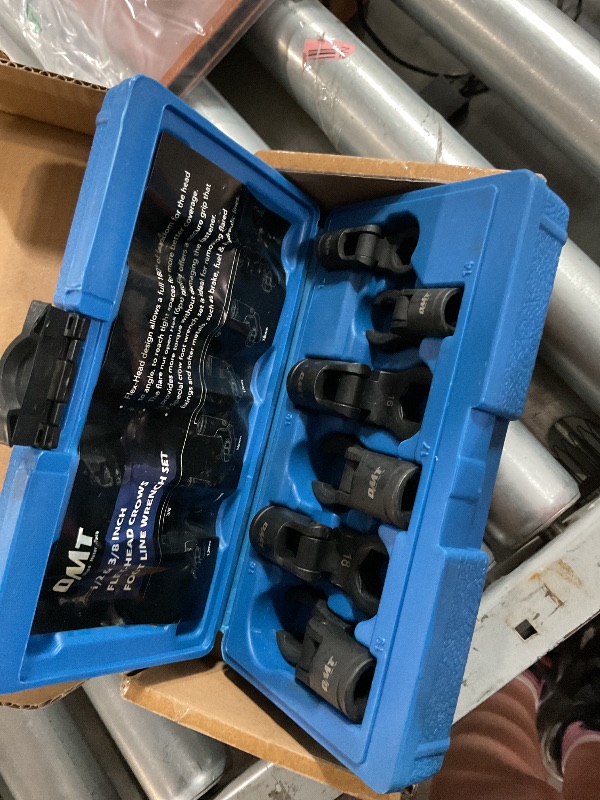 Photo 1 of Orion Motor Tech Crows Foot Wrench Set, 6pc Flex Head Crows Foot Line Wrench Set with 1/2" & 3/8" Drive, Metric Crowfoot Wrenches for 12 14 16 17 18 19 mm Nuts with 180° Flexible Head Storage Case