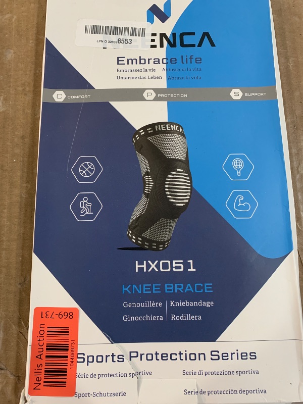 Photo 1 of (USED/FAIR) NEENCA Professional Knee Brace for Pain Relief, Medical Knee Support with Patella Pad & Side Stabilizers, Compression Knee Sleeve for Meniscus Tear, ACL, Joint Pain, Runner, Workout - FSA/HSA Eligible, LARGE