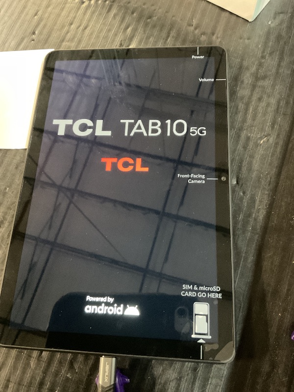 Photo 1 of *FACTORY SEALED* open for inspection
TCL TAB 10 5G - Android Tablet, 5G T-mobile Unlocked, Wi-Fi, 10”, 4GB RAM + 32GB Storage up to 512GB, Android 12, US Version, Gray