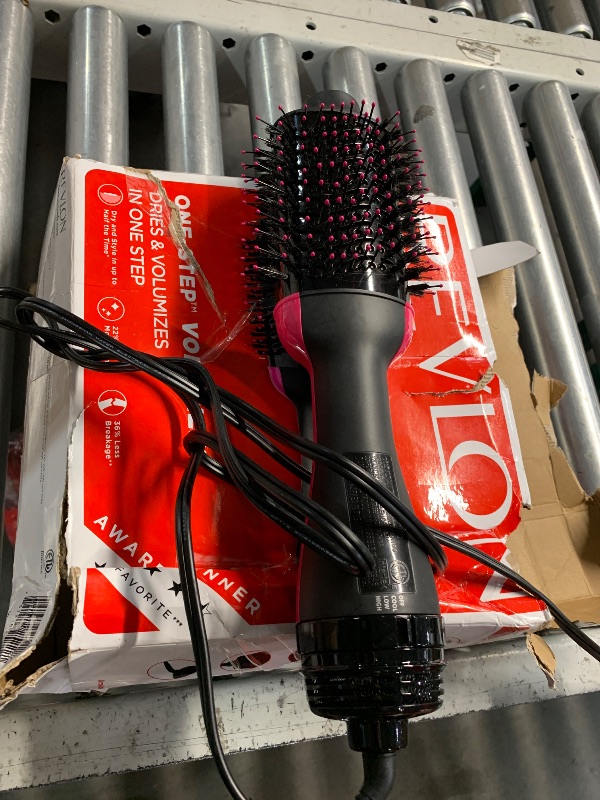 Photo 1 of ***(HEAVILY USED/ SEE NOTES)***REVLON One-Step Volumizer Hair Dryer and Styler, for Less Frizz, More Shine, and Reduced Heat Damage for Salon Style Round Brush for Blowout, Black (Amazon Exclusive)