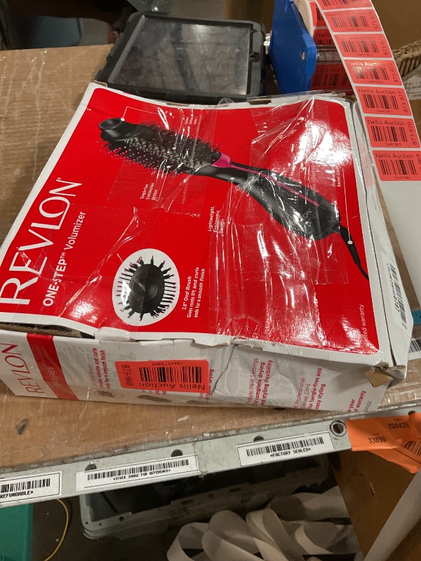 Photo 1 of ***(HEAVILY USED/ SEE NOTES)***REVLON One-Step Volumizer Hair Dryer and Styler, for Less Frizz, More Shine, and Reduced Heat Damage for Salon Style Round Brush for Blowout, Black (Amazon Exclusive)