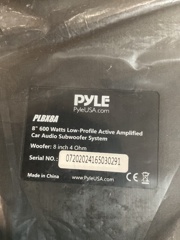 Photo 1 of Pyle 8-Inch Low-Profile Amplified Subwoofer System - 600 Watt Compact Enclosed Active Underseat Car Audio Subwoofer with Built in Amp, Powered Car Subwoofer w/ Low & High Level Inputs, Black - PLBX8A