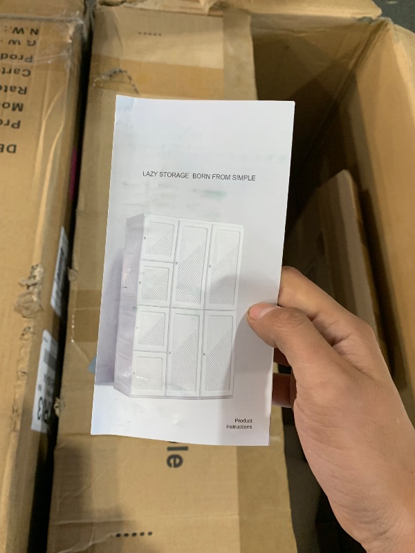 Photo 1 of HOMCOM Portable Wardrobe Closet, Folding Clothes Storage Organizer with 8 Cube Compartments, 2 Hanging Rods, 11 Magnet Doors, White