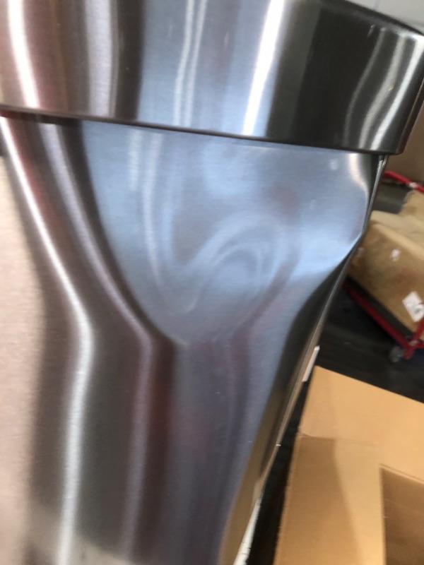 Photo 1 of Amazon Basics Rectangular Dual Compartment Recycling Garbage Trash Can, 60 litre, Silver, 22.8 x 14.2 x 23.7 inches