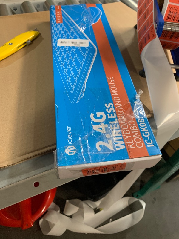 Photo 1 of iClever Wireless Keyboard and Mouse, GK08 White Keyboard Mouse Combo, Ergonomic, Quiet, Full Size Design with Number Pad, 2.4G Connection for Mac, Windows and Computer