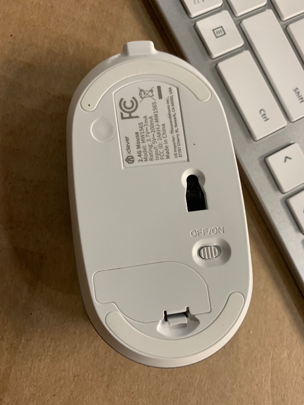 Photo 1 of iClever Wireless Keyboard and Mouse, GK08 White Keyboard Mouse Combo, Ergonomic, Quiet, Full Size Design with Number Pad, 2.4G Connection for Mac, Windows and Computer