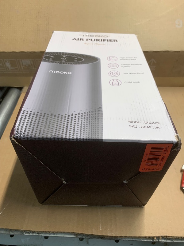 Photo 1 of ***(MISSING CHARGING CORD/ UNABLE TO TEST)***
Air Purifiers for Home Large Room Pets Up to 1300 Sq Ft, MOOKA H13 True HEPA Air Purifier Cleaner with 360° Air Inlet, Fragrance, 13dB Air Purifier for Bedroom Wildfire Smoke Pet Dust Pollen (Black)