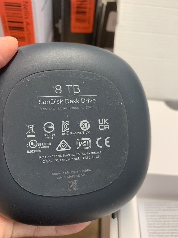 Photo 1 of SanDisk 8TB Desk Drive SSD – Desktop External Solid State Drive, Up to 1000MB/s, USB-C, USB 3.2 Gen 2 - SDSSDT40-8T00-NA25?