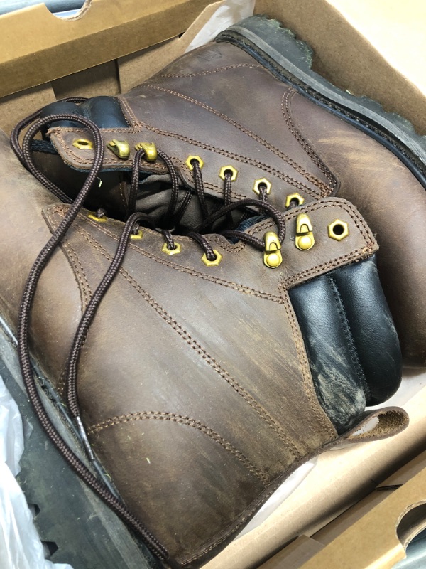 Photo 1 of (used)(see images) NINGO Soft Toe Work Boots for Men, Waterproof Comfortable Leather Industrial & Construction Boots