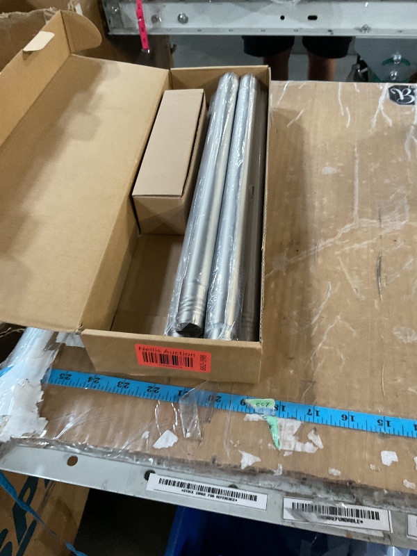 Photo 1 of (USED/FAIR) Zeerobee Curtain Rods for Windows 48 to 84, 1 Inch Heavy Duty Drapery Rods with Adjustable Length, Outdoor Modern Curtain Pole with Simple End Caps, 32"-86", Brushed Nickel