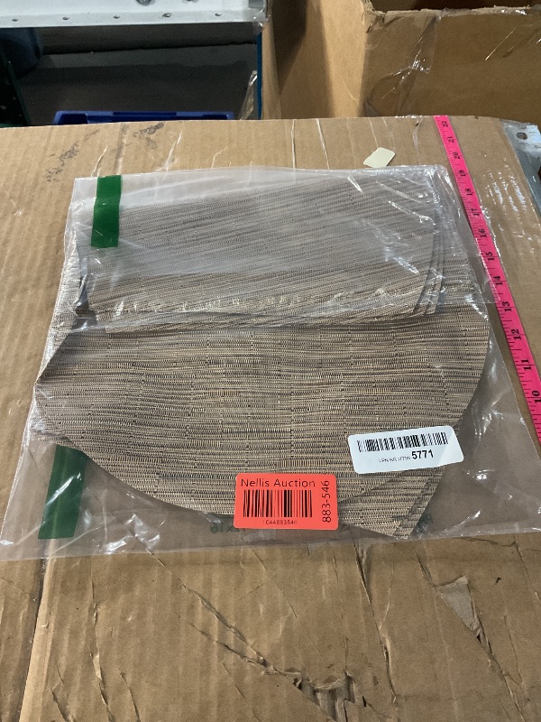 Photo 1 of (used) 5PCS Round Placemats Wedge Place Mats Sets with Centerpiece Round Table Mats, 