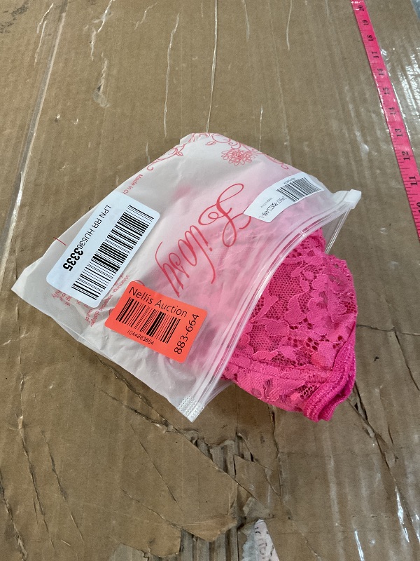 Photo 1 of (LARGE) (BAGGED) Lilosy Scallop Sexy Underwire Push Up Floral Lace Sheer Lingerie Set for Women See Through Bra and Panty 2 Piece Neon Hot Pink Large