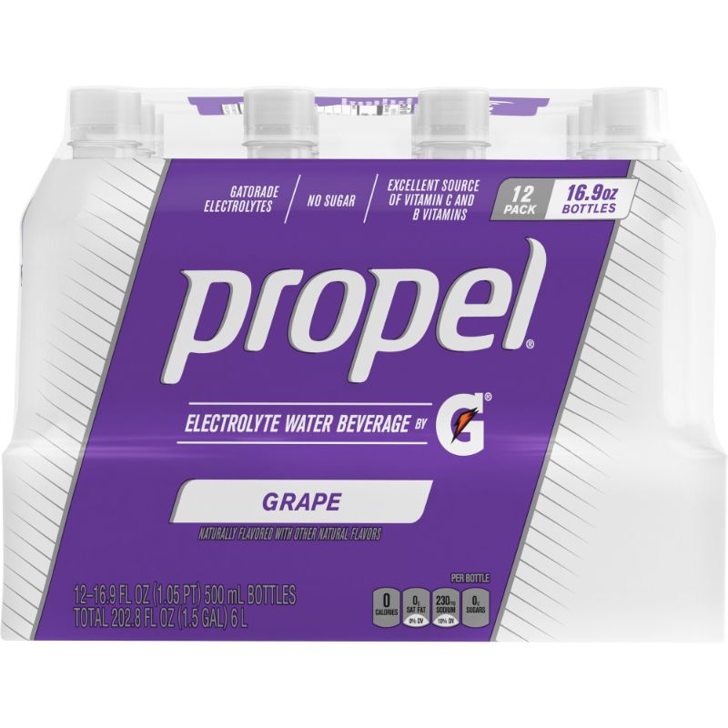 Photo 1 of  ***EXP: 5/19/25 NON-REFUNDABLE*** (2 PACK) Propel Zero Sugar Electrolyte Water Grape 16.9 Fl Oz 12 Count Bottles 