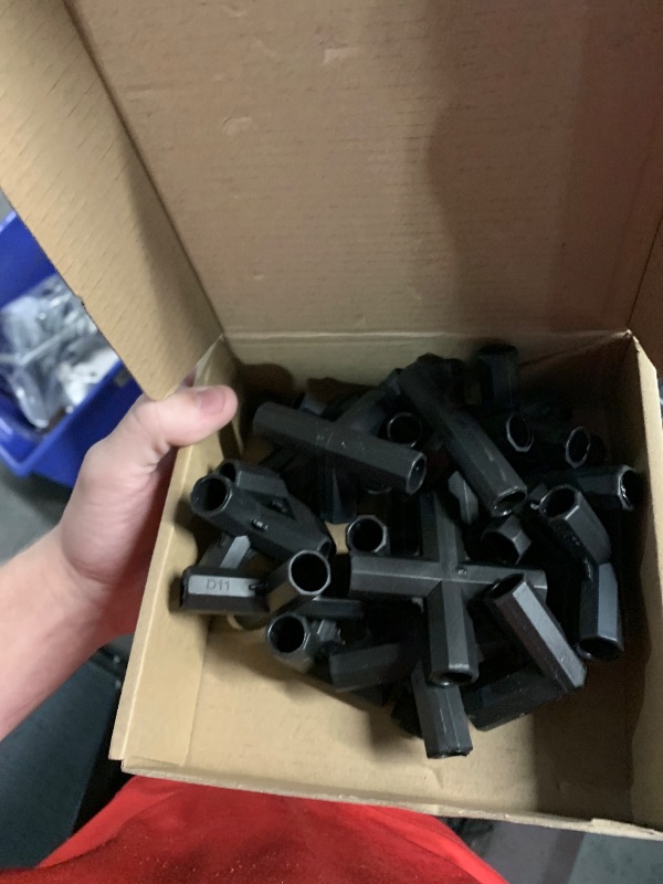 Photo 1 of 20PCS Fitting 0.43 Inch 11mm 4 Types Stable Support Heavy Duty Greenhouse Frame Building Connector Black Suitable for Grape Trellis Sunscreen Shed Gardening Plant Stakes for Flower Greenhouse Frames