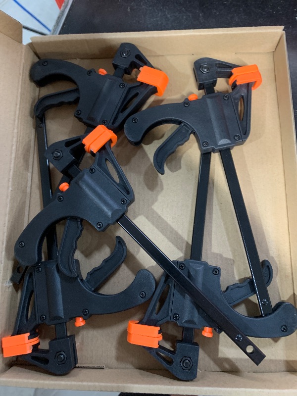 Photo 1 of 4 Inch Bar Clamps for Woodworking, 5 Pcs Trigger Quick Grip Clamps, One Handed Ratchet Wood Working Clamps, Mini Small Bar Woodworking Clamps for Wood Gluing Crafts (5) (5) (5) (4Inch) (5, 4Inch)