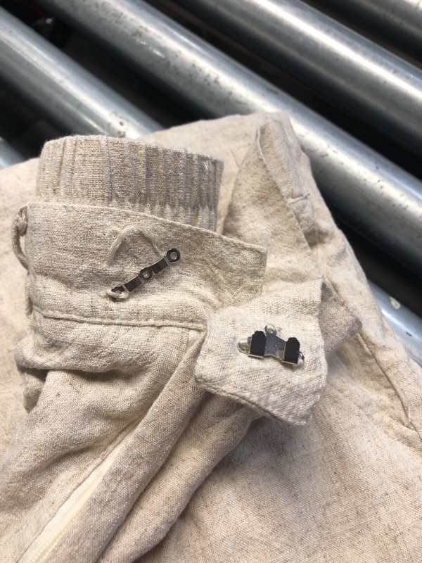 Photo 1 of **BROKEN CLASP**
Famulily Beige Pants for Women High Waisted Wide Leg Cargo Pants Baggy Casual Linen Cotton Pants Beige SIZE MEDIUM