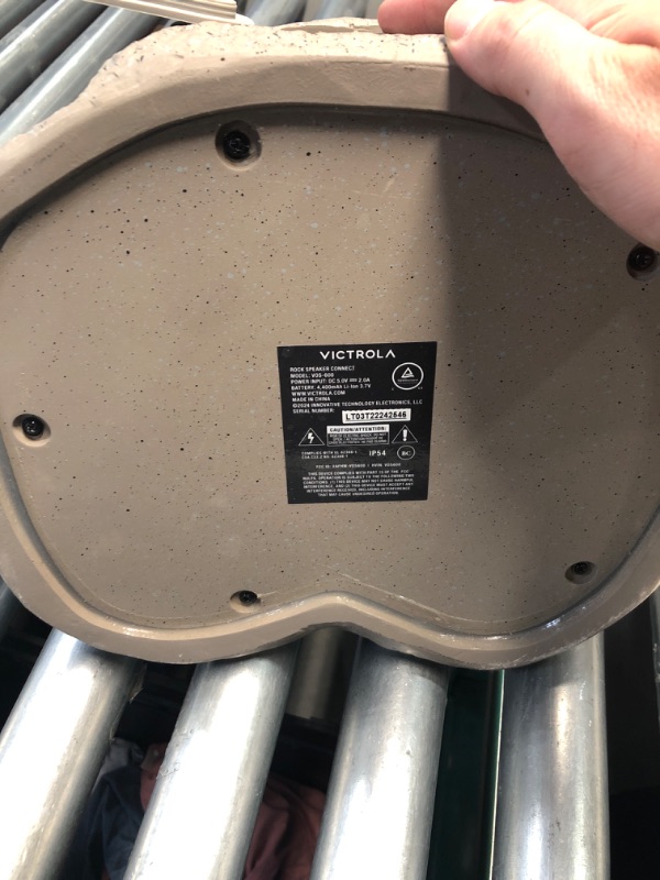 Photo 1 of (MISSING POWER CORD) Victrola Rock Speaker Connect, Stone, Wireless Outdoor with Bluetooth 5.3, 22-Hour Battery Life, with Solar Charging, Link Up to 20 Rock Speakers, IP65 Water & Dust Resistant Speaker