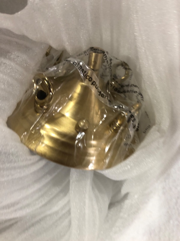 Photo 1 of (used)(see images) 4-Light Brass and Glass Ceiling Chandelier,Frosted Glass Shade Modern Light,Close to Ceiling Light Decorative 