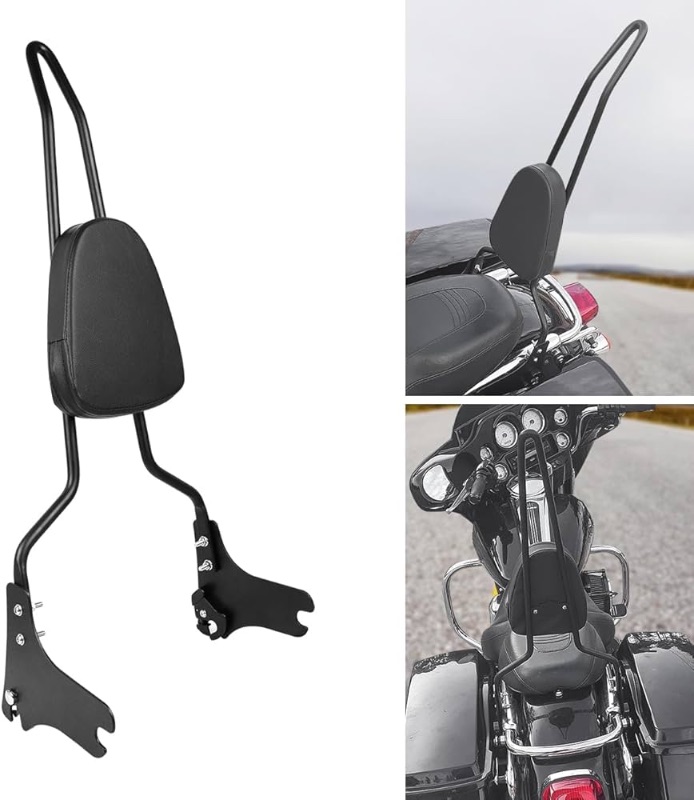 Photo 1 of 
Black Detachable Rear Passenger Backrest Sissy Bar W/Back Rest Cushion Pad Compatible With For Touring Road King Street Glide Electra Glide Road Glide FLHR FLHX FLHT FLTR 1997-2008