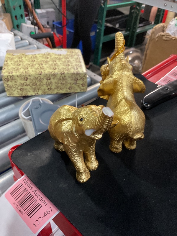 Photo 1 of (See images for damage) Elephant Statue For Home Decor.Gold Elephant Decor For Living Room,Office,Shelf,Table Centerpiece Decorations.Elephant)