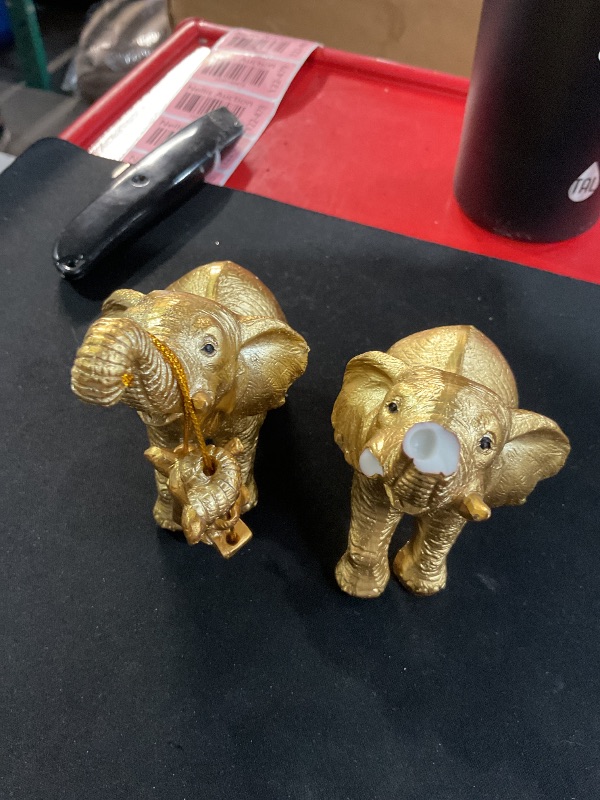 Photo 1 of (See images for damage) Elephant Statue For Home Decor.Gold Elephant Decor For Living Room,Office,Shelf,Table Centerpiece Decorations.Elephant)