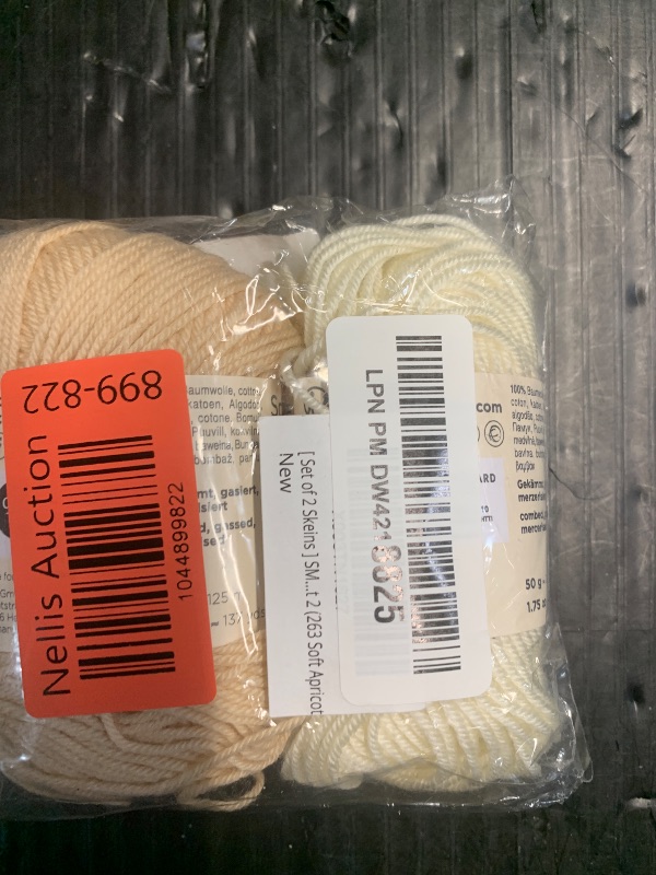 Photo 1 of [ Set of 2 Skeins ] SMC Catania Originals 100% Mercerized Cotton Yarn, Total 3.52 Oz. Each 1.76 Oz (50g) / 136 Yrds (125 m) Amigurumi Yarn Fine-Sport 2 (263 Soft Apricot)