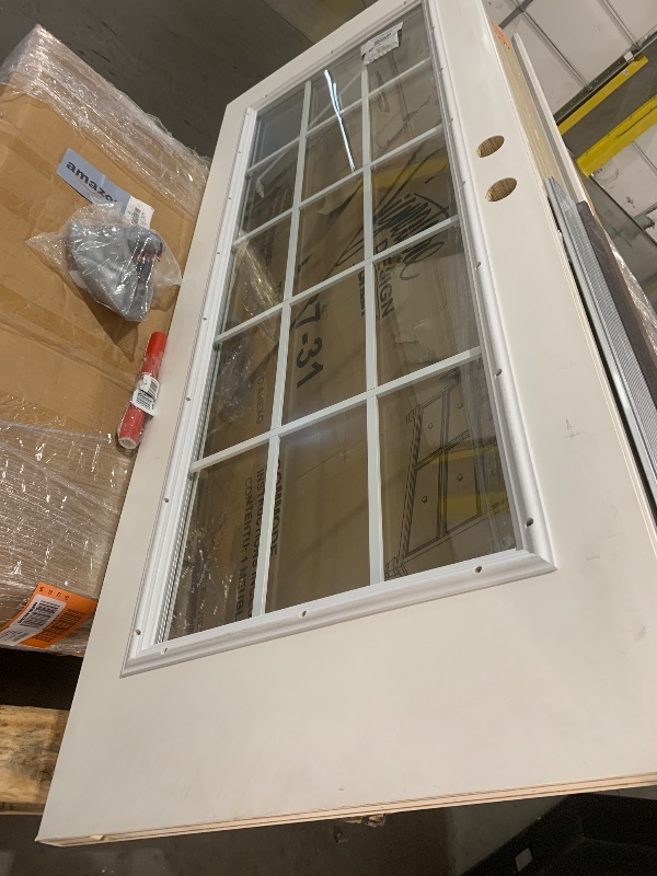 Photo 1 of 
32 in. x 80 in. Right-Hand Inswing 15-Lite Clear Classic External Grilles Primed Fiberglass Smooth Prehung door

