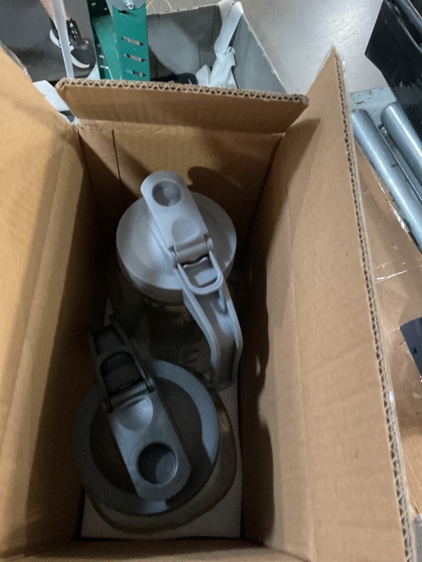 Photo 1 of ***(MISSING ACCESSORIES/ MISSING A BOTTLE)***
2 Quart Glass Pitcher with Lid for Fridge, Cold Brew Coffee Maker 64 oz, 2 Pack Airtight Leakproof Iced Tea Pitcher with Stainless Steel Filter, New Years Gifts for Friends (Black & Gray)