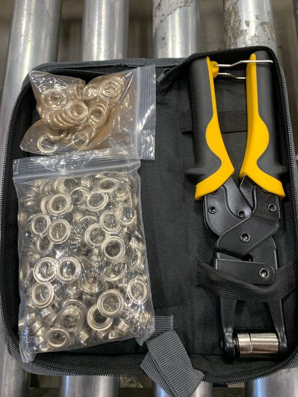 Photo 1 of XOOL Grommet Tool Kit, 200PCS 3/8 inch 10mm Grommets, Leathercraft Punching Tool, Banner Maker for Canvas Fabric Tarp
