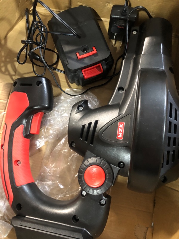 Photo 1 of (battery does not charge) MZK Cordless Leaf Blower,20V Battery Powered Leaf Blower for Lawn Care, Electric Lightweight Mini Hand Blower(Battery & Charger Included)