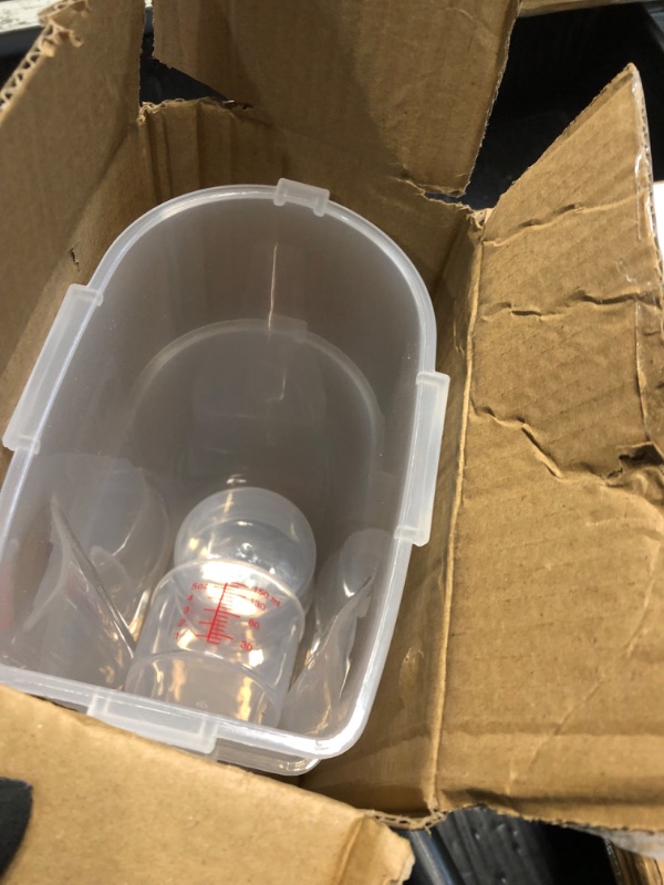 Photo 1 of (missing cover) jioko 2 Pcs 5.5 LB Rice Storage Container, Airtight Cereal Flour Dispenser with Pouring Spout & Measuring Cup