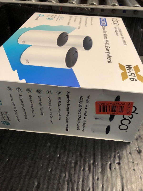 Photo 1 of (see all images) TP-Link Deco AX3000 WiFi 6 Mesh System(Deco X55) - Covers up to 6500 Sq.Ft. 3 Gigabit ports per unit, supports Ethernet Backhaul (3-pack)