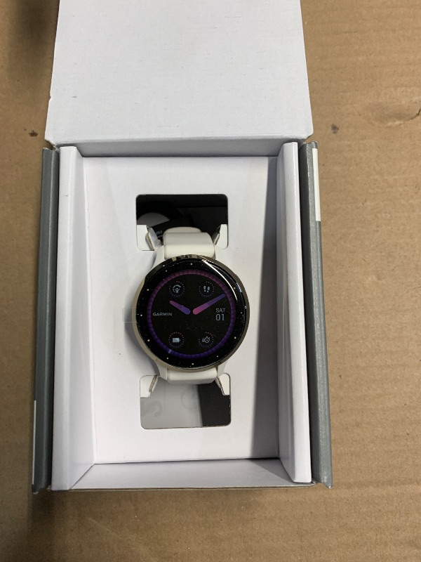 Photo 1 of (Missing pieces) Garmin Venu 3S Soft Gold Stainless Steel Bezel 1.2-Inch AMOLED Touchscreen Display Smart Watch with 41mm Ivory Case and Silicone Band