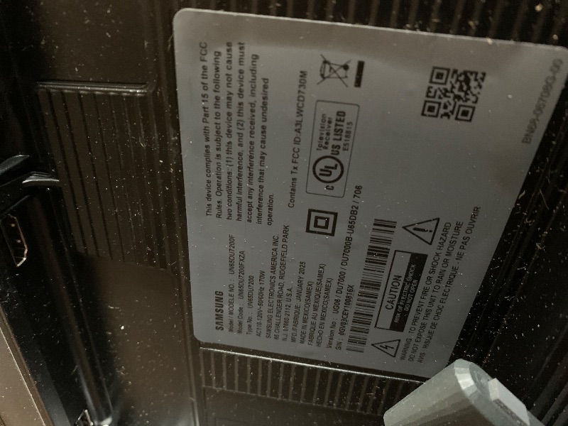 Photo 1 of ** ONLY PARTS BROKEN** SAMSUNG 65-Inch Class Crystal UHD 4K DU7200 Series HDR Smart TV w/Object Tracking Sound Lite, PurColor, Motion Xcelerator, Mega Contrast, Q-Symphony (UN65DU7200, 2024 Model)