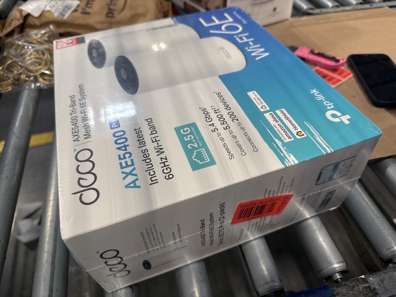 Photo 1 of ***FACTORY SEALING***
TP-Link Deco AXE5400 Tri-Band WiFi 6E Mesh System(Deco XE75 Pro) - 2.5G WAN/LAN Port, Covers up to 5500 Sq.Ft, Replaces WiFi Router and Extender, AI-Driven Mesh, New 6GHz Band, 2-Pack