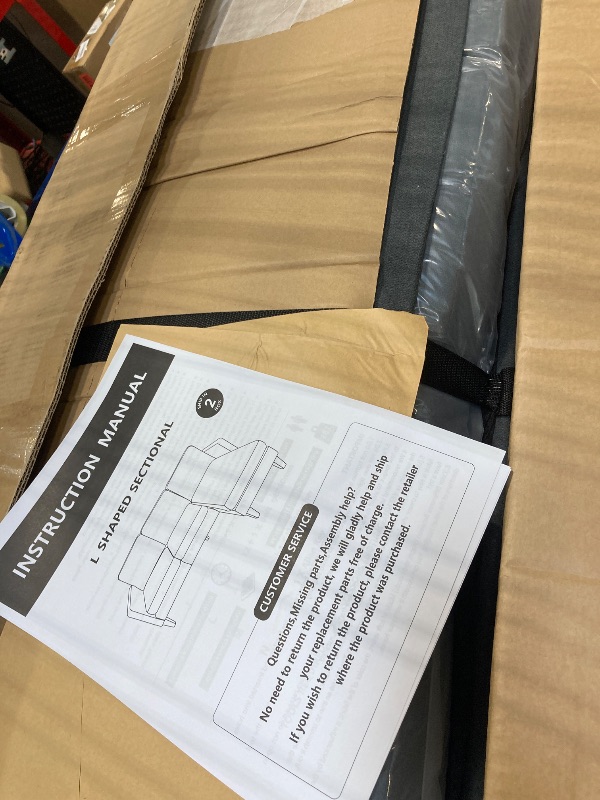 Photo 1 of *****PARTIAL SET*********HONBAY Convertible Sectional Sofa, L Shaped Couch with Reversible Chaise for Small Space, Dark Grey ****PARTIAL SET****
