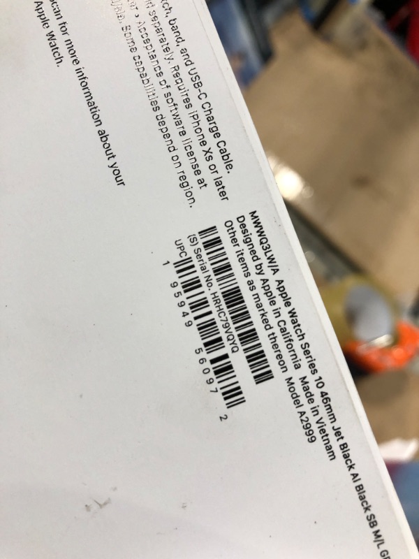 Photo 1 of ***FACTORY SEALED, OPEN FOR INSPECTION***
Apple Watch Series 10 [GPS 46mm case] Smartwatch with Jet Black Aluminium Case with Black Sport Band - M/L. Fitness Tracker, ECG App, Always-On Retina Display, Water Resistant
