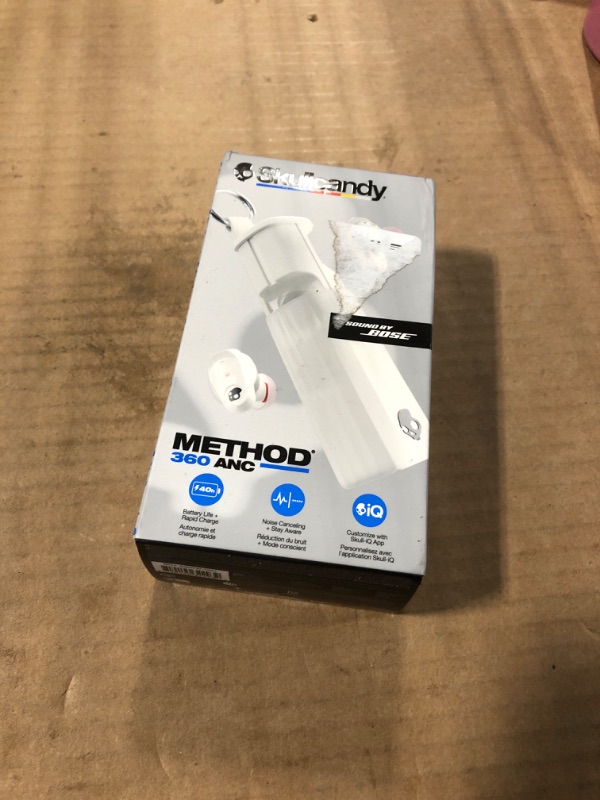 Photo 1 of Skullcandy Method 360 ANC Wireless Earbuds, Sound by Bose, Bluetooth Headphones, Premium Noise Cancelling, Up to 40 Hrs Battery, Sweat and Water Resistant, Microphone for iPhone Android - Bone