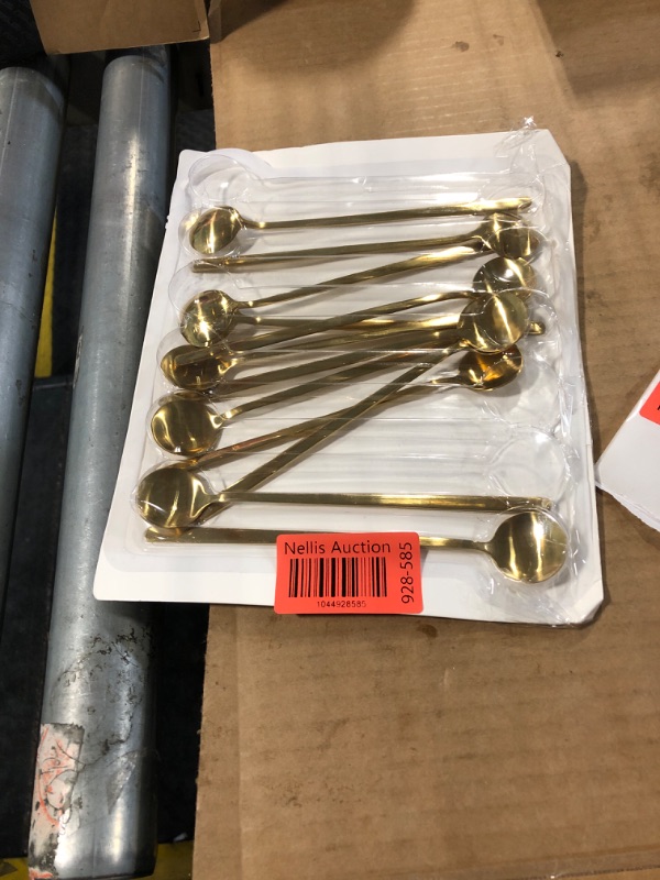 Photo 1 of 12 Pcs Coffee Spoons Set, 6.7" Gold Tea Spoons Long Handle, Gold Small Teaspoons, Stainless Steel Espresso Spoon, Long Spoon for Stirring, Coffee Bar Accessories