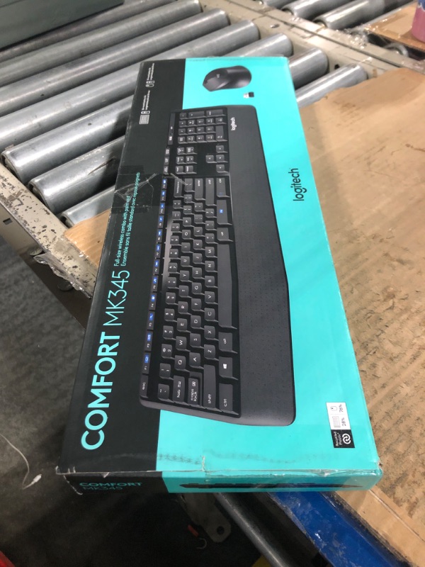 Photo 1 of Logitech MK345 Wireless Keyboard and Mouse Combo with Palm Rest, 2.4 GHz USB Receiver, Compatible with PC, Laptop, Black