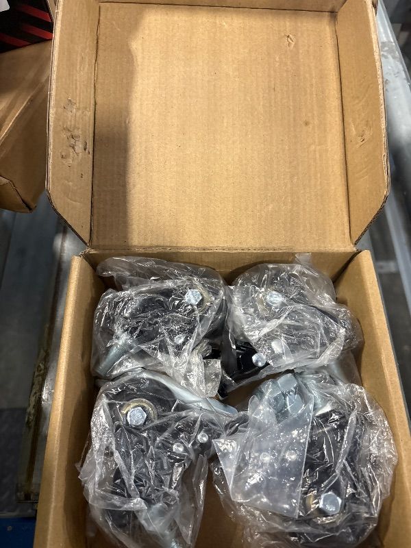 Photo 1 of 2 Inch Swivel Caster Wheels, Threaded Stem Casters Set of 4 Heavy Duty, 1/2"-13 x 1 (Screw Diameter 1/2", Stem Length 1"), Safety Dual Locking Industrial Castors, Wheels for Cart, Furniture.