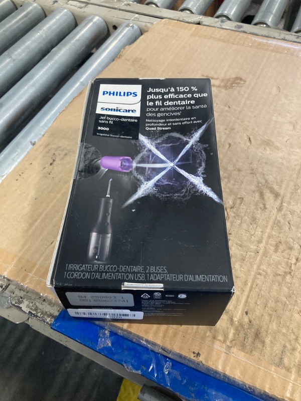 Photo 1 of Philips Sonicare Cordless Power Flosser 3000, Water Flosser with Innovative Quad Stream Technology, Oral Irrigator with 2 Flossing Modes and 3 Intensity Levels, Ergonomic Design, Black, HX3826/23.