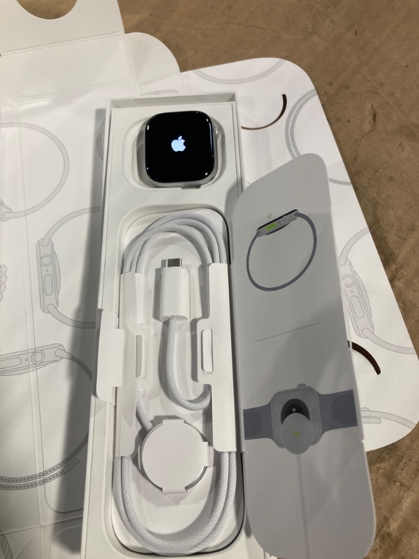 Photo 1 of [Locked to Owner] Apple Watch Series SE [GPS 44mm case] Smartwatch with Silver Aluminium Case with Denim Sport Band - S/M. Fitness Tracker, ECG App, Always-On Retina Display, Water Resistant.
