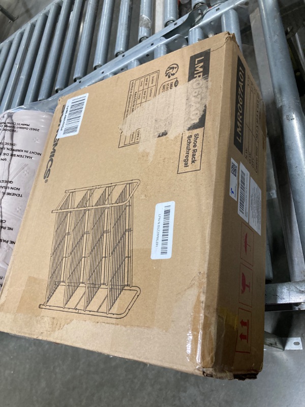 Photo 1 of SONGMICS Stackable Shoe Rack, 4 Tier Metal Shoes Rack Storage Shelf, Holds up to 20 Pairs Shoes, Adjustable Slanted Shelves Tower Organizer for Closet Entryway Small Spaces, Bronze